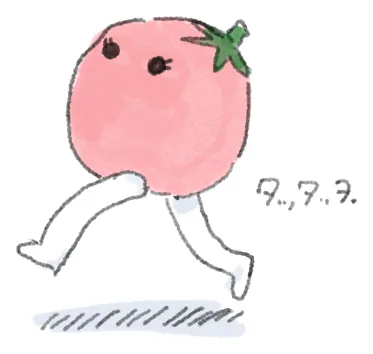 走っている食べられし者(トマト)